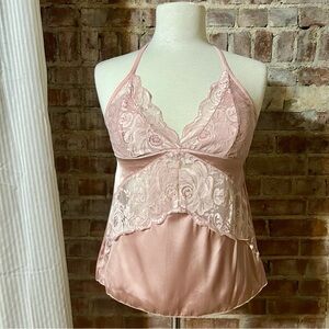 Pink Floral Lace Women's Tank -Size S -TP40